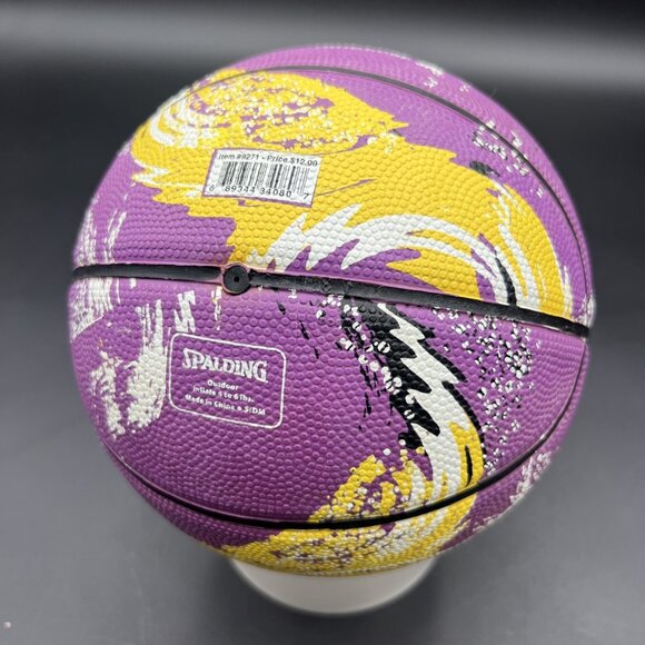 Vtg Spalding/LA LAKERS NBA Souvenir/Kid Toy Mini 7" Basketball; Purple/Yellow - Picture 5 of 9